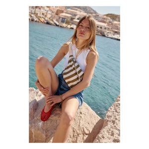 Rose in April - حقيبة خصر مخططة | أخضر زيتوني