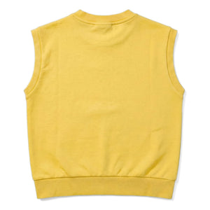 Hundred Pieces - Inaya Çiçek Desenli Organik Pamuklu Kolsuz Sweatshirt | Soluk Sarı