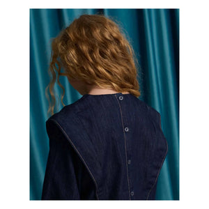 Gingersnaps - Flerida Denim Büzgülü Bluz | Koyu Mavi