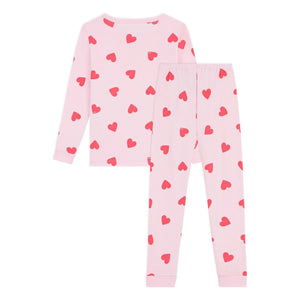 Petit Bateau - Kalp Desenli Terzi İşçiliği Pijama | Pembe