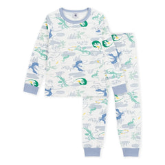 Petit Bateau - Pyjamas Dragons Organik Pamuk | Beyaz