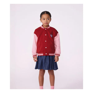 Petit Bateau - Teddy Colorblock PB Organik Pamuk Ceket | Kırmızı
