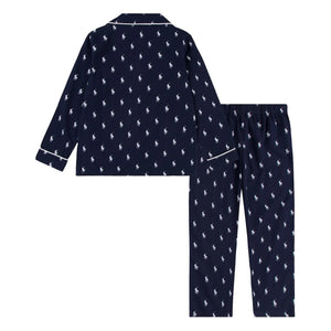 Ralph Lauren - Monogramlı Gömlek ve Pantolon Pijama Takımı | Lacivert