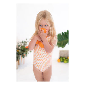 Ina Swim - Mara Çizgili Tek Parça Mayo | Mercan