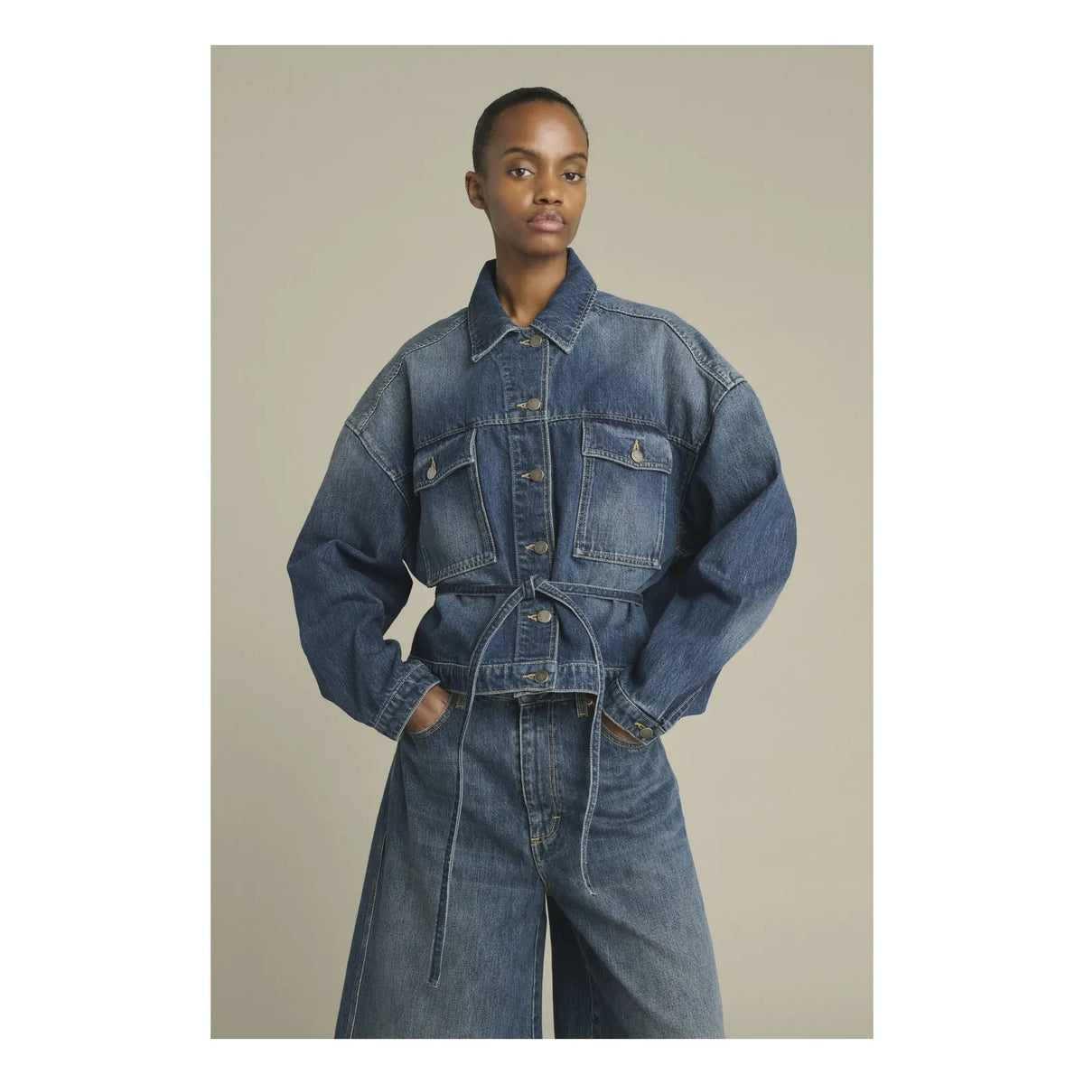 Soeur - Lys Denim Organik Pamuk Ceket | Yıkanmış mavi