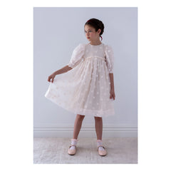 petite Amalie - Roses Organze Elbise | Lychee Pembe