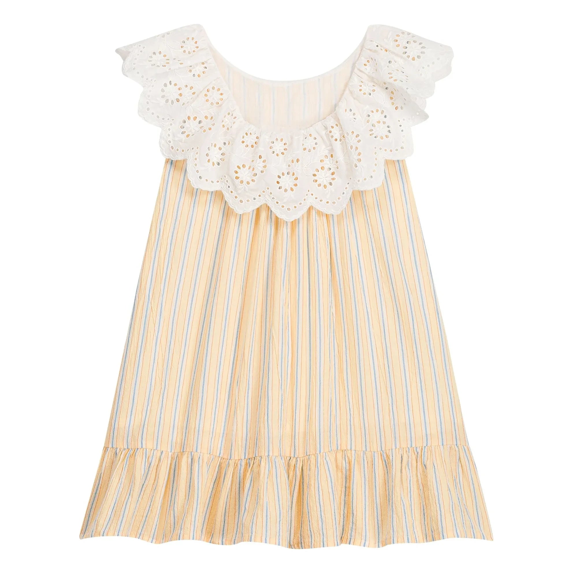 Louise Misha - Danya Çizgili Organik Pamuk Elbise | Sarı