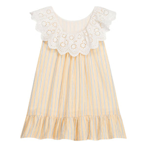 Louise Misha - Danya Çizgili Organik Pamuk Elbise | Sarı