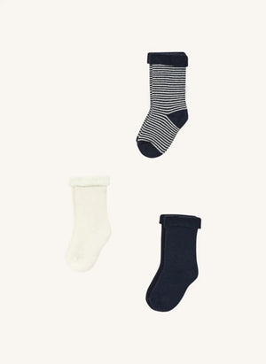 Petit Bateau - Mara Organik Pamuklu Çoraplar - 3’lü Set | Lacivert