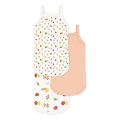 Petit Bateau - 3'lü Organik Pamuklu Meyve Desenli Askılı Body | Beyaz
