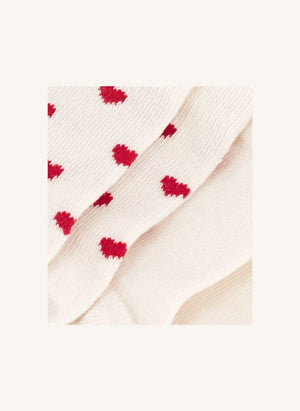 Petit Bateau - Kalp Desenli 2 Çift Bebek Çorabı | Kırmızı