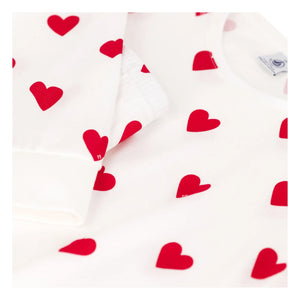 Petit Bateau - Kalp Pijama Seti - Kadın Koleksiyonu | Beyaz