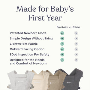 Ergobaby Embrace Newborn Carrier - Pure Black-Baby Carriers- | Natural Baby Shower