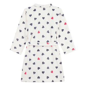 Petit Bateau - Çizgili Kalpler Sabahlığı | Beyaz