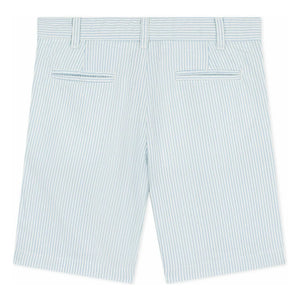 Petit Bateau - Çizgili Bermuda Şort Seersucker Organik Pamuk | Açık Mavi