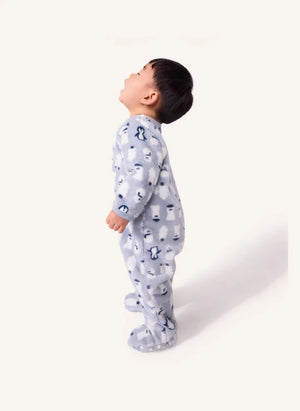 Petit Bateau - Polar Kardan Adamlar Tulum Pijama | Gri Mavi