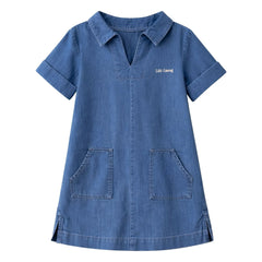 Lililotte - Romane Elbise Tencel Organik Pamuk | Denim mavisi