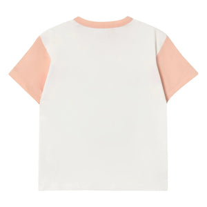 Tinycottons - Giverny Renk Bloklu Organik Pamuklu Tişört | Pudra Pembe