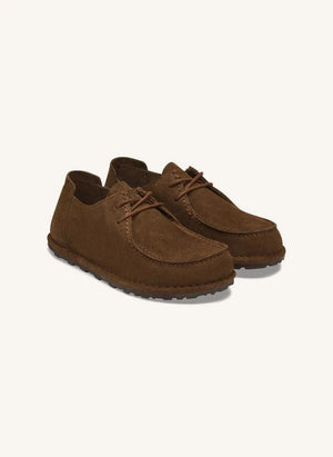 BIRKENSTOCK - Utti لوفر سويدي مزود بأربطة | بني غامق