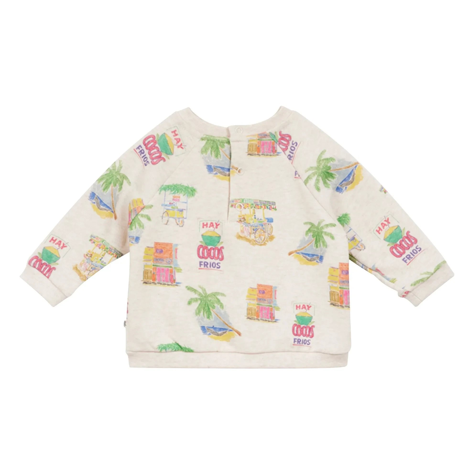 Arsène et Les Pipelettes - Organik pamuklu bebek palm sweatshirt | Heather beige
