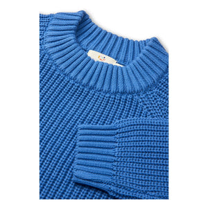 Copenhagen Colors - Kaburgalı Organik Pamuklu Kazak | Azure blue