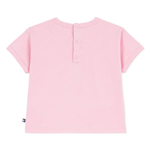 Petit Bateau - Organik Pamuk Bebek Kalp Tişört | Pembe