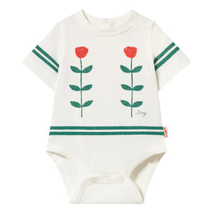 Tinycottons - Body Roses Organik Pamuk | Beyaz