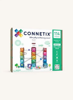 Connetix - قوس قزح | طقم سباق الكرات اللامعة - 114 قطعة