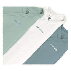 Petit Bateau - 3'lü Mon Bébé Organik Pamuklu Çapraz Body Seti | Mavi