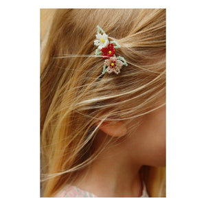 Konges Sløjd - Çiçekli saç tokası | Yeşil su