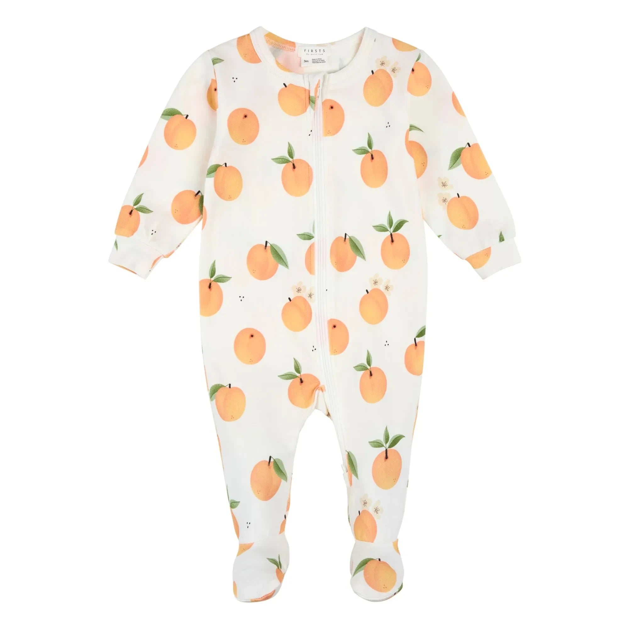 Petit Lem - Babetli Şeftali Pijama Organik Pamuk ve Modal | Beyaz