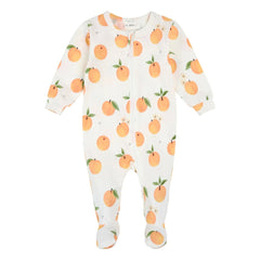 Petit Lem - Babetli Şeftali Pijama Organik Pamuk ve Modal | Beyaz