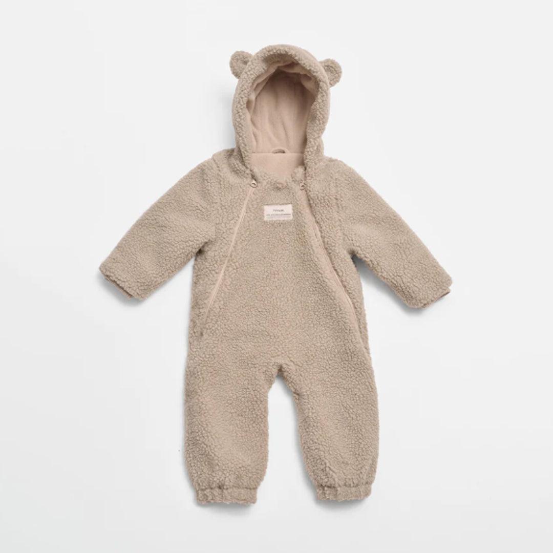 FINNSON Alf Footless Eco Pram Suit Borg - Beige-Pramsuits-Beige-12-18m | Natural Baby Shower