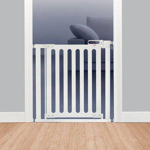 Fred Pressure Fit Stairgate - White Wood Panel/Pure White Fittings-Stair Gates-White Wood Panel/Pure White Fittings- | Natural Baby Shower