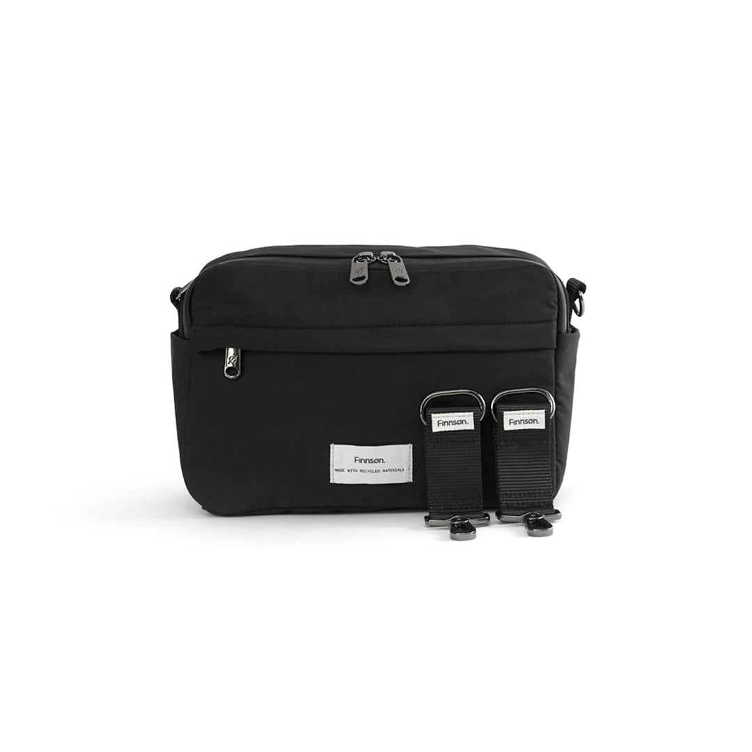 Finnson Frida Eco Stroller Organiser With Stroller Clips - Black-Stroller Organisers-Black- | Natural Baby Shower