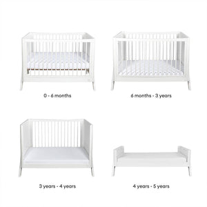 Gaia Baby Hera 'Studio Edit" Two Piece Set (Cot & Dresser) - White-Nursery Sets-White-Without Mattress | Natural Baby Shower