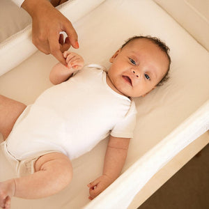 Gaia Hera Bedside Crib² - Scandi White/Natural-Bedside Cribs- | Natural Baby Shower