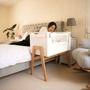 Gaia Hera Bedside Crib² - Scandi White/Natural-Bedside Cribs- | Natural Baby Shower