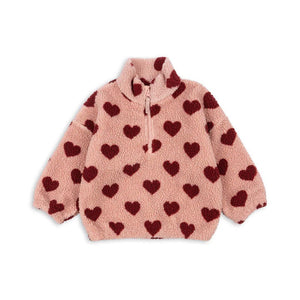 Konges Sløjd Jody Teddy Half Zip - Coeur Mellow-Jumpers + Sweatshirts-Coeur Mellow-12m | Natural Baby Shower