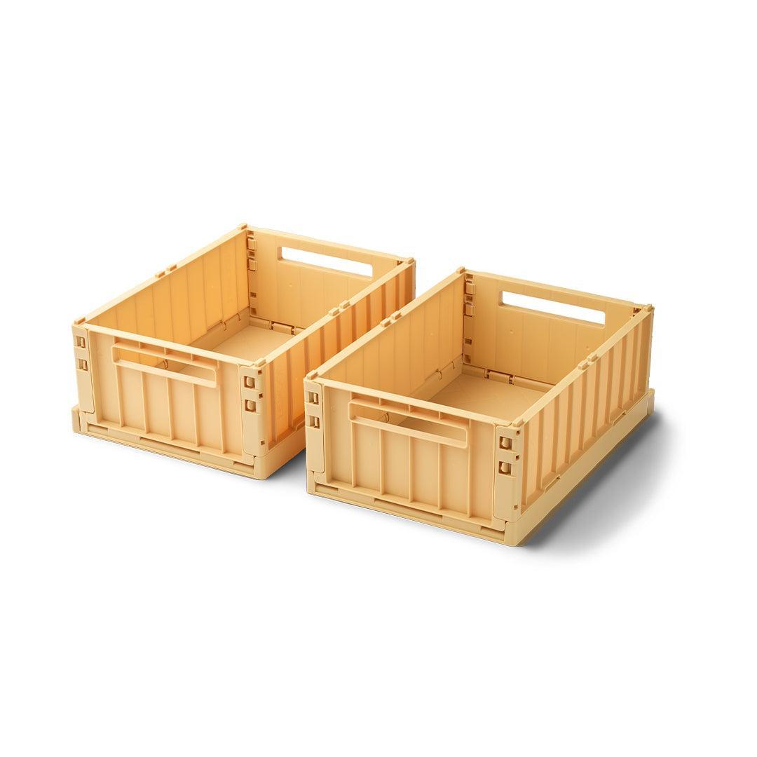 Liewood Weston Storage Box M 2-pack - Lemon Yellow-Storage Baskets-Lemon Yellow- | Natural Baby Shower