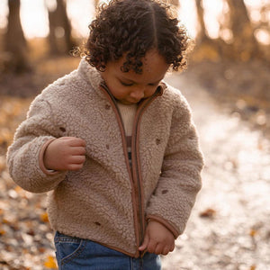 Little Dutch Teddy Cardigan - Taupe-Cardigans-Taupe-6-9m | Natural Baby Shower