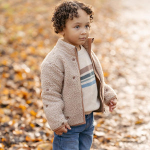 Little Dutch Teddy Cardigan - Taupe-Cardigans-Taupe-6-9m | Natural Baby Shower