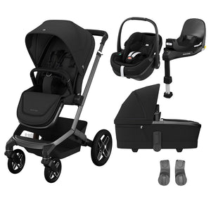 Maxi-Cosi Fame Pushchair + Pebble 360 Pro 2 Travel System-Travel Systems-Twillic Black-Black | Natural Baby Shower