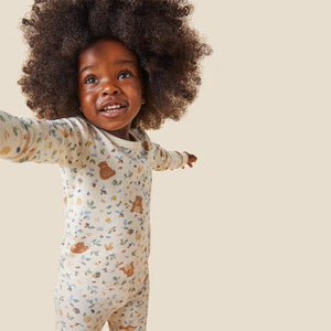 MORI Bear Print Pyjamas - Honey Bear Print-Pyjamas- | Natural Baby Shower