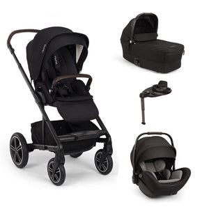 Nuna MIXX NEXT with ARRA FLEX & BASE CURV Travel System Bundle-Travel Systems-Caviar- | Natural Baby Shower