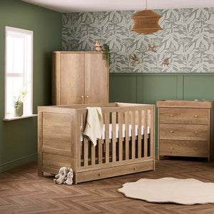 Obaby Nika 3 Piece Room Set & Under Drawer - Oak-Nursery Sets-Oak-One Size | Natural Baby Shower