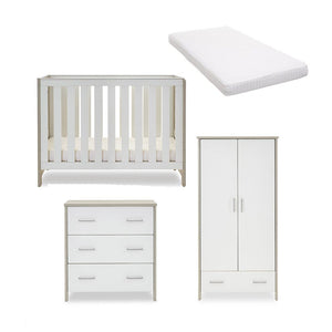 Obaby Nika Mini 3 Piece Room Set - Grey Wash + White-Nursery Sets-Grey Wash & White-No Mattress | Natural Baby Shower
