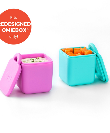 Omiebox - علب تقسيم داخلية لصندوق بينتو 2 قطع وردي/فيروزي