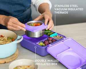 OmieBox Isı Yalıtımlı Mor Bento Yemek Kutusu