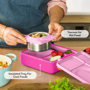 Omiebox - Isı Yalıtımlı Peri Pembesi Bento Yemek Kutusu